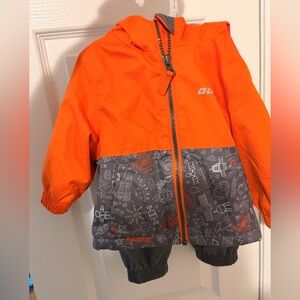 Gusti Orange and Gray Hooded Kids Jacket